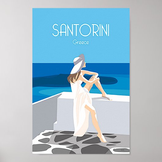 Santorini Griechenland Reiseplakat Poster (Vorne)