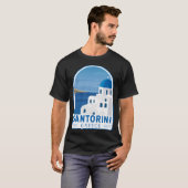 Santorini Griechenland Retro Emblem T-Shirt (Vorne ganz)