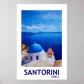 Santorini Griechenland - Retro Style Poster II (Vorne)