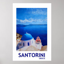 Santorini Griechenland - Retro Style Poster II