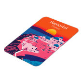 Santorini, Griechenland Retro Travel Ocean Sunset Magnet (Linke Seite)