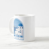 Santorini Griechenland Retro Vintag Kaffeetasse (Vorderseite Links)