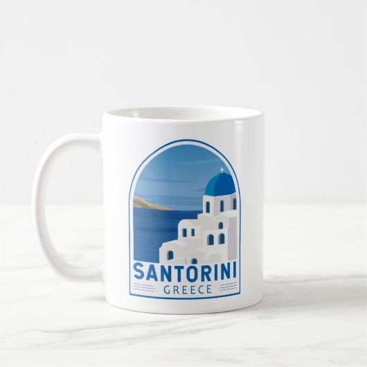 Santorini Griechenland Retro Vintag Kaffeetasse (Links)