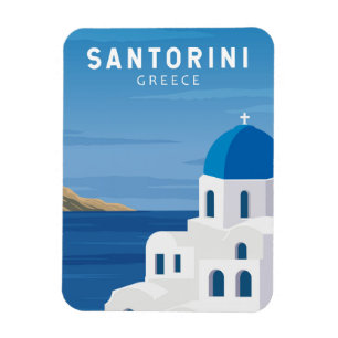 Santorini Griechenland Retro Vintag Magnet