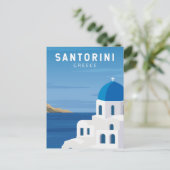Santorini Griechenland Retro Vintag Postkarte (Stehend Vorderseite)