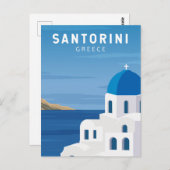 Santorini Griechenland Retro Vintag Postkarte (Vorne/Hinten)