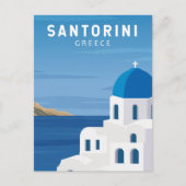 Santorini Griechenland Retro Vintag Postkarte (Vorderseite)