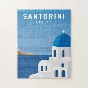 Santorini Griechenland Retro Vintag Puzzle