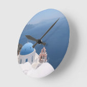 Santorini Griechenland Runde Wanduhr (Winkel)