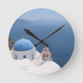 Santorini Griechenland Runde Wanduhr (Vorderseite)