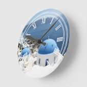 Santorini Griechenland Runde Wanduhr (Winkel)