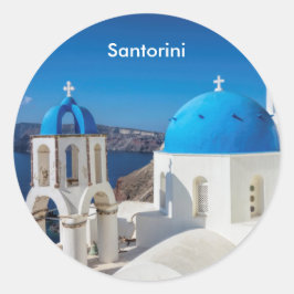 Santorini Griechenland Runder Aufkleber