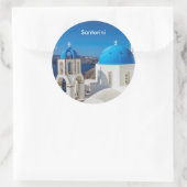 Santorini Griechenland Runder Aufkleber (Tasche)