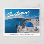 Santorini Griechenland Save the Date Postcard Postkarte (Vorderseite)
