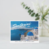 Santorini Griechenland Save the Date Postcard Postkarte (Stehend Vorderseite)