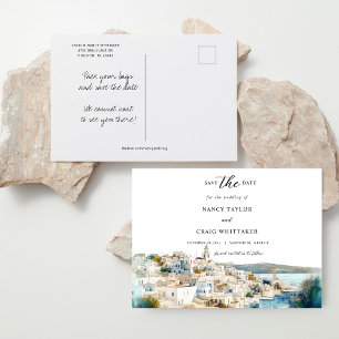 Santorini Griechenland Save the Date Postcard Postkarte