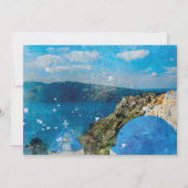 Santorini Griechenland Sommer Save the Date Dankeskarte (Rückseite)