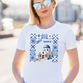 Santorini Griechenland Sommerurlaub T-Shirt