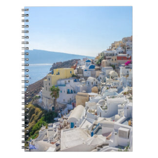 Santorini Griechenland - Sonnentag im Sommer in Sa Notizblock