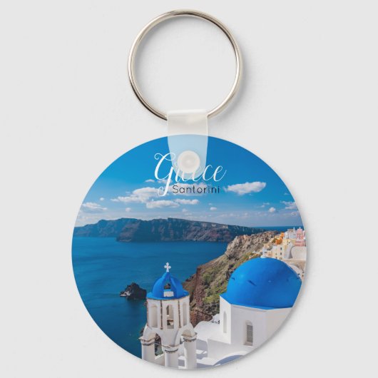Santorini Griechenland Souvenir Schlüsselanhänger (Vorderseite)