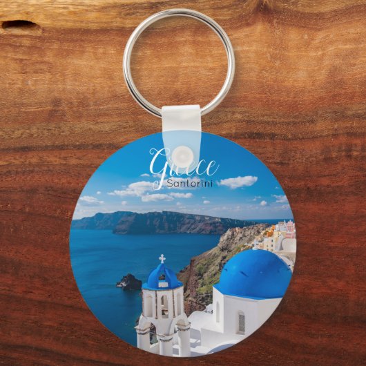 Santorini Griechenland Souvenir Schlüsselanhänger (Vorderseite)