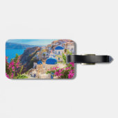 Santorini Griechenland stilisiert Gepäckanhänger (Rückseite horizontal)