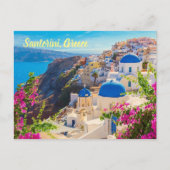 Santorini Griechenland stilisiert Postkarte (Vorderseite)