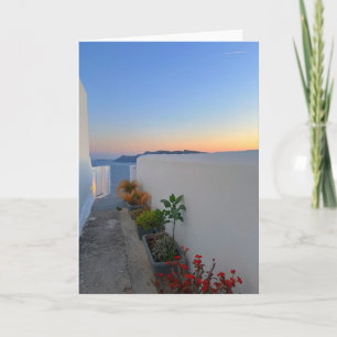 Santorini Griechenland Street Pflanze Sunset Karte