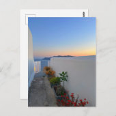 Santorini Griechenland Street Pflanze Sunset Postkarte (Vorne/Hinten)