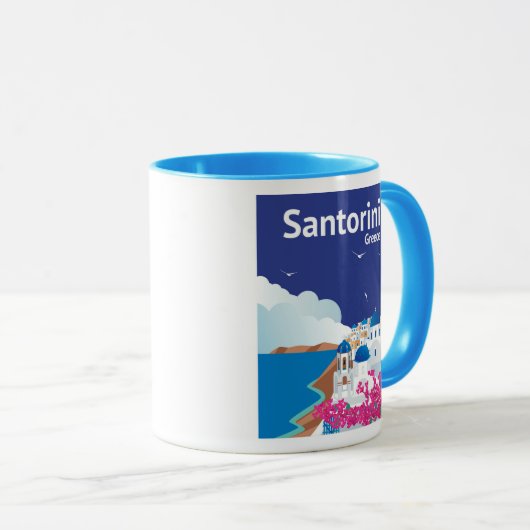 Santorini Griechenland Tasse (VorderseiteRechts)