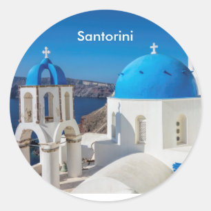 Santorini Griechenland Tasse Runder Aufkleber