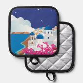 Santorini Griechenland Topflappen (Vorderseite/Rückseite)