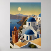 Santorini Griechenland Vintag Griechenland Poster (Vorne)
