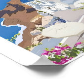 Santorini Griechenland Vintag Griechenland Reisepl Poster (Ecke)