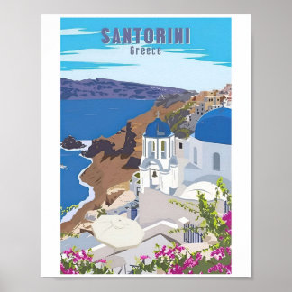 Santorini Griechenland Vintag Griechenland Reisepl Poster