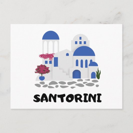 Santorini Griechenland Vintag Postkarte (Vorderseite)