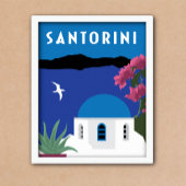 Santorini Griechenland Vintage Reiseanleitung Poster