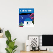 Santorini Griechenland Vintage Reiseanleitung Poster (Heimbüro)