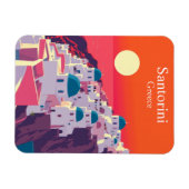 Santorini, Griechenland Vintage Travel Blue Domes Magnet (Horizontal)