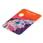 Santorini, Griechenland Vintage Travel Blue Domes Magnet (Linke Seite)