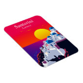 Santorini, Griechenland Vintage Travel Ocean Sunse Magnet (Rechte Seite)