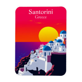 Santorini, Griechenland Vintage Travel Ocean Sunse Magnet