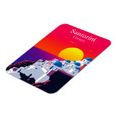Santorini, Griechenland Vintage Travel Ocean Sunse Magnet (Linke Seite)