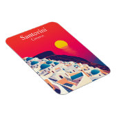 Santorini, Griechenland Vintage Travel Sunset Magnet (Rechte Seite)