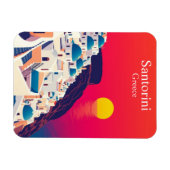 Santorini, Griechenland Vintage Travel Sunset Magnet (Horizontal)