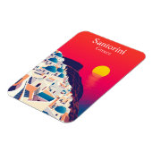 Santorini, Griechenland Vintage Travel Sunset Magnet (Linke Seite)