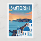 Santorini Griechenland Vintager berühmter Reiseort Postkarte (Vorderseite)