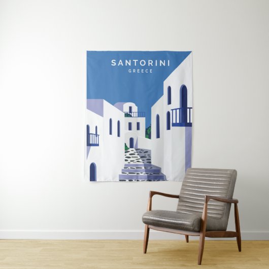 Santorini Griechenland Wandteppich (Beispiel)
