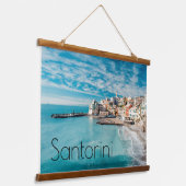 Santorini Griechenland Wandteppich Mit Holzrahmen (Gewinkelt)