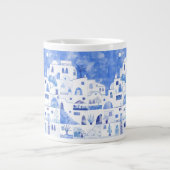 Santorini Griechenland Wassercolor Jumbo-Tasse (Vorderseite)